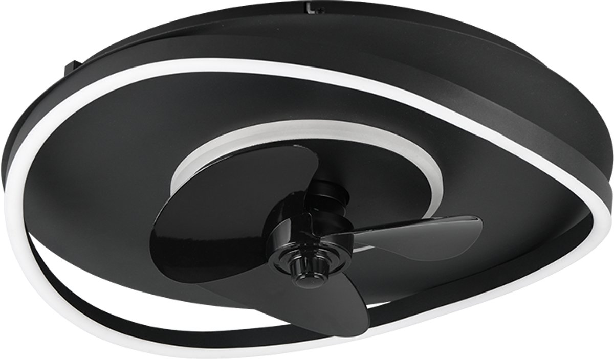 Fantiluxe - Brynja - Plafondventilator met verlichting - Zwart - Ø50cm - Afstandsbediening - Met lamp - Plafond ventilator - Slaapkamer thumbnail 2