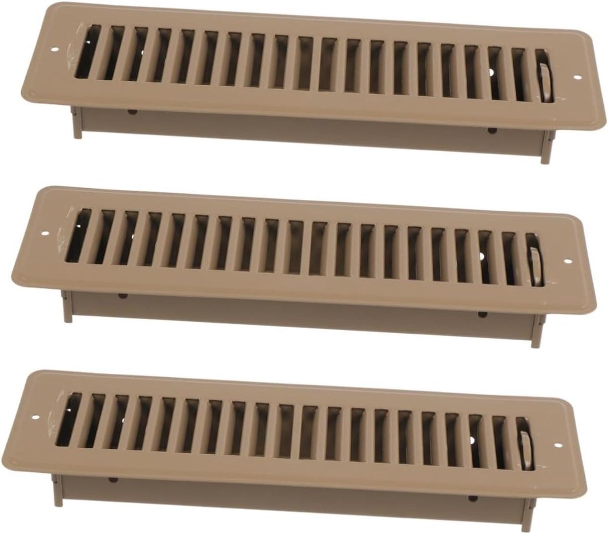 Vloerrooster - Ventilatierooster Vloer - Ventilatie Regelen - Verstelbaar Ontwerp - 29.40X9.20X4.00CM - Lichtbruin