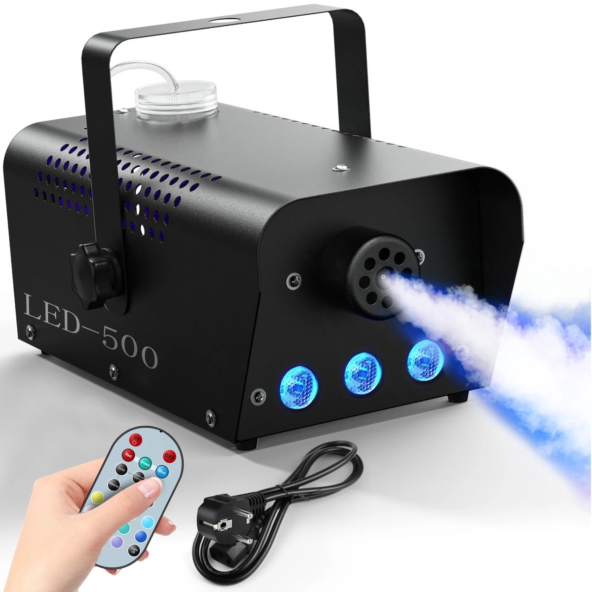Velmio Rookmachine Met LED - Rookmachine - Gemengde Kleur - met Afstandsbediening - 500 W - DJ Artikelen - Feestartikelen