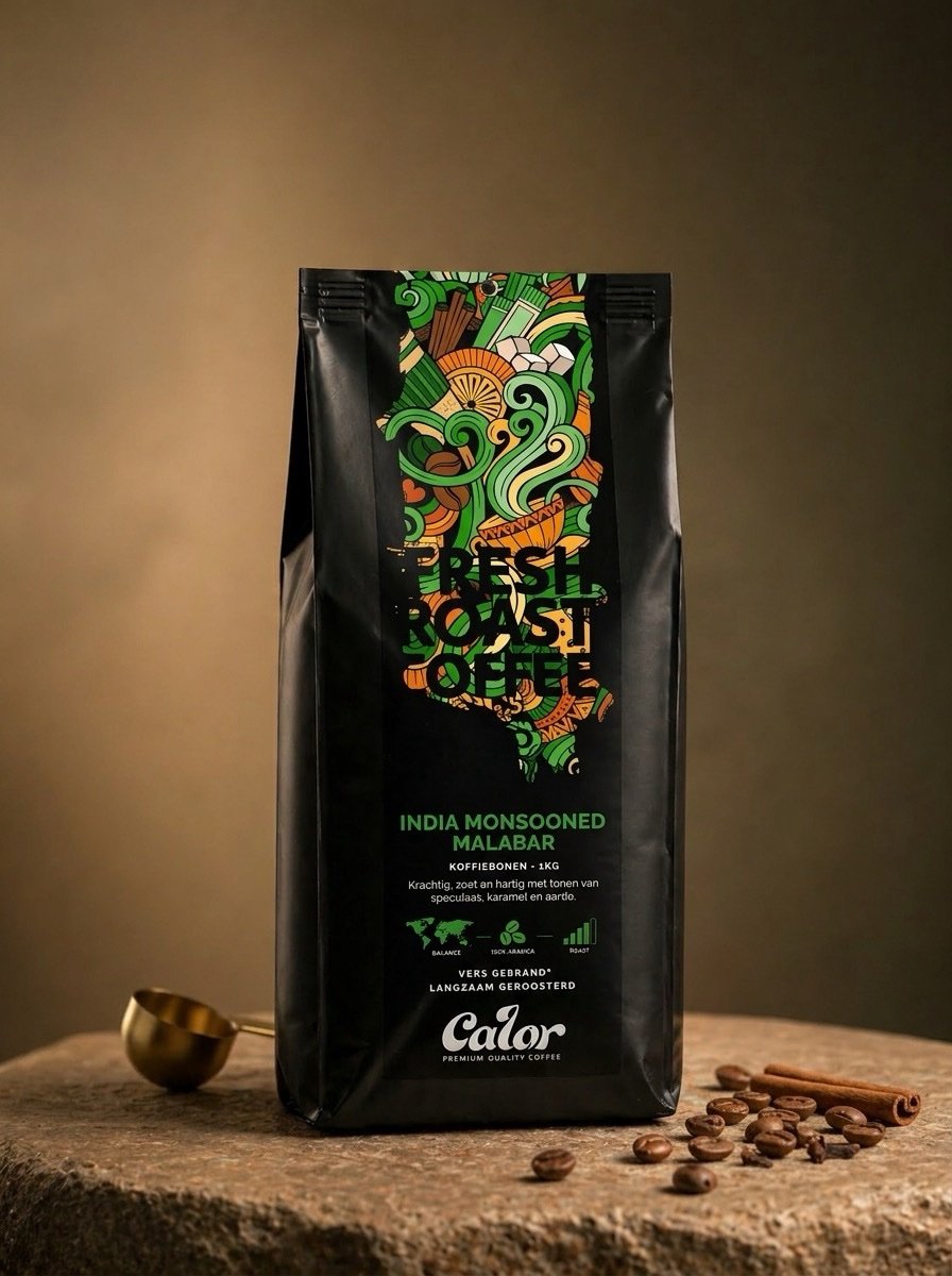 Calor India Monsooned Malabar - Koffiebonen 1 kg - 100% Arabica - Kruidig