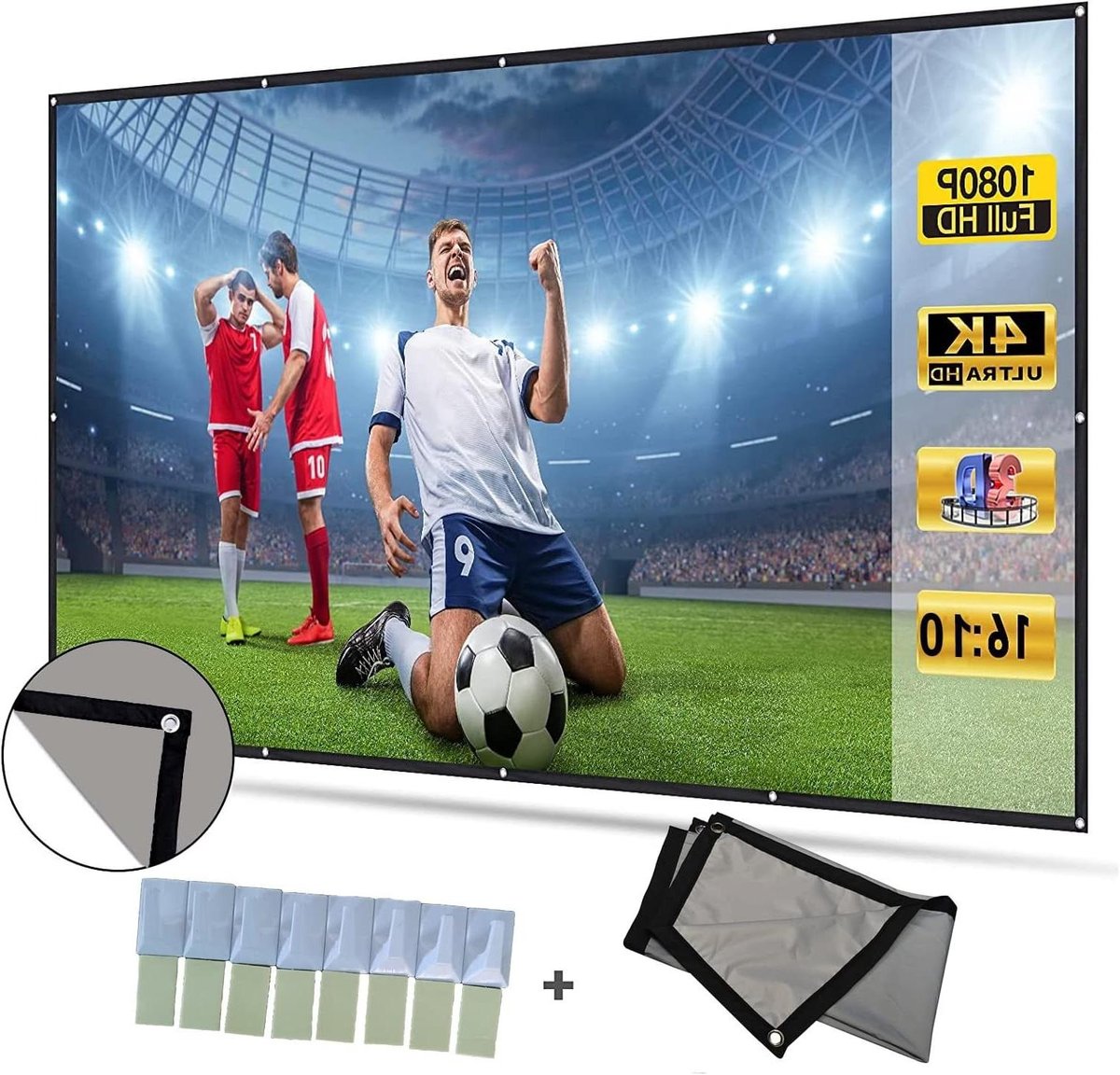 Projectiescherm - Filmscherm Grijs - Thuisbioscoop Ervaren - Anti Licht Stof - 84 inch - Grijs