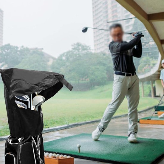 Waterdichte Golftas Hoes - Beschermhoes Clubtas - Bescherming Tegen Regen - Lichtgewicht Nylon Materiaal - 55 x 50 cm - Zwart — afbeelding 2