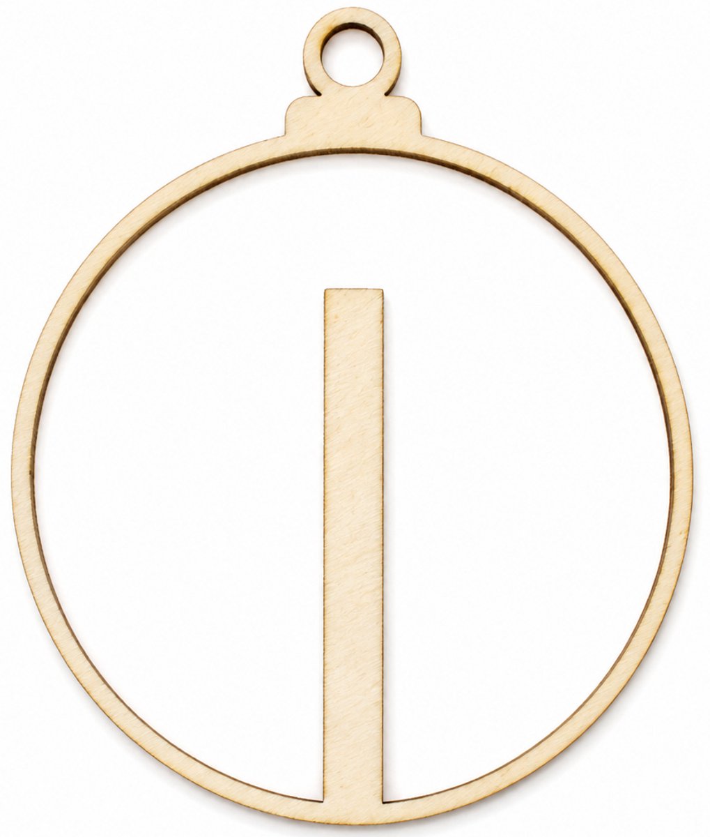Houten kerstversiering - Wooden Christmas decoration | Letter “I” | 9cm | Licht hout - Natural wood | Kerstbal - Christmas tree bauble - Houten Hangers - Kerstboom - Alfabet - Alphabet - Kerstdecoratie - Naam