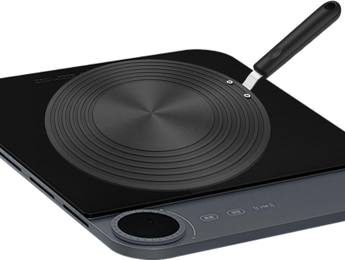 Adapterplaat Inductie Warmteverdeler Pan Gelijkmatig Koken Snelle Warmte Diffusie 24 cm Diameter Zilverkleurig