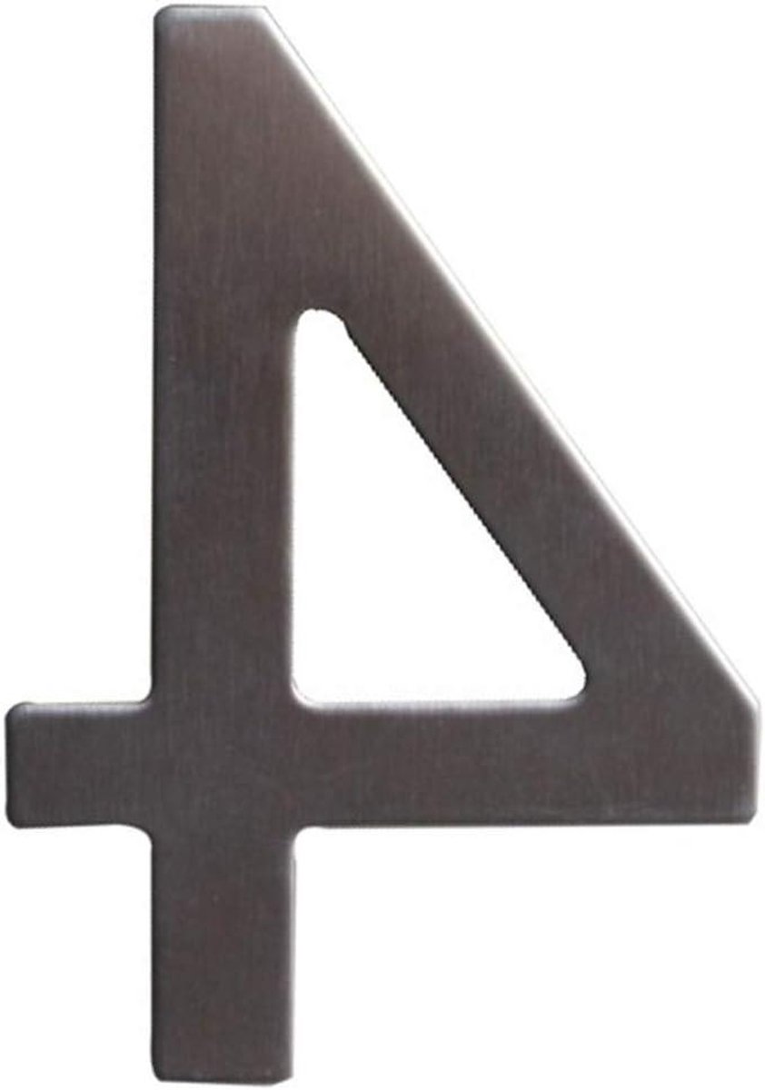 Huisnummer Plaat - Deurcijfer Sticker - Adres Aanduiding - Elegant Design - N.v.t. - Zilverkleurig