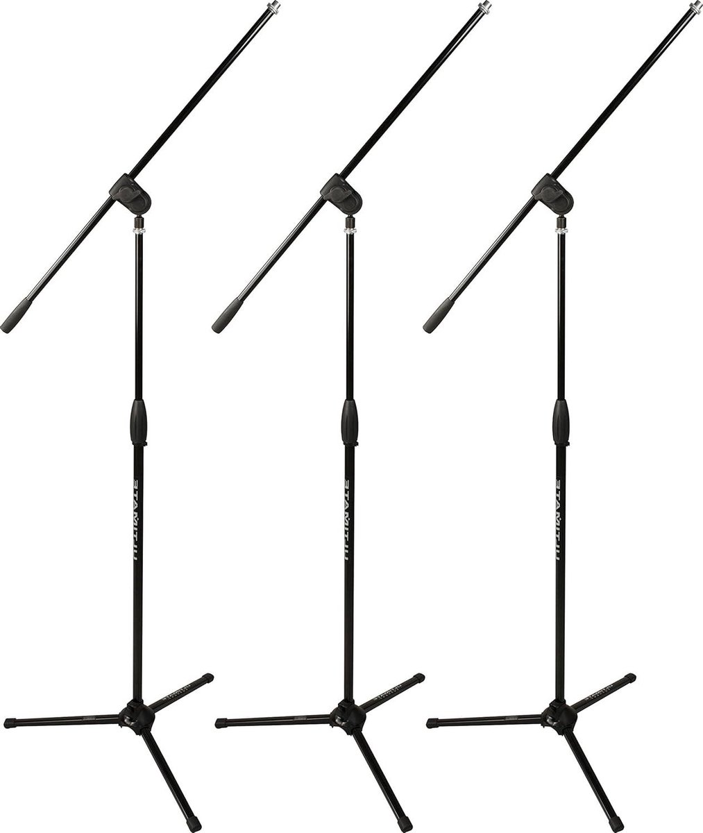 Microfoon Statief - Boom Arm - Muziek Opnemen - Drieweg Verstelbaar - 97 cm Hoog - Zwart