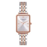 Victoria Hyde - Horloge Dames Rechthoekig - Zilver roségoud - Dames - verstelbaar Schakelband - Waterdicht - 12mm - Cadeau Voor Vrouw - Luxe Horlogedoos
