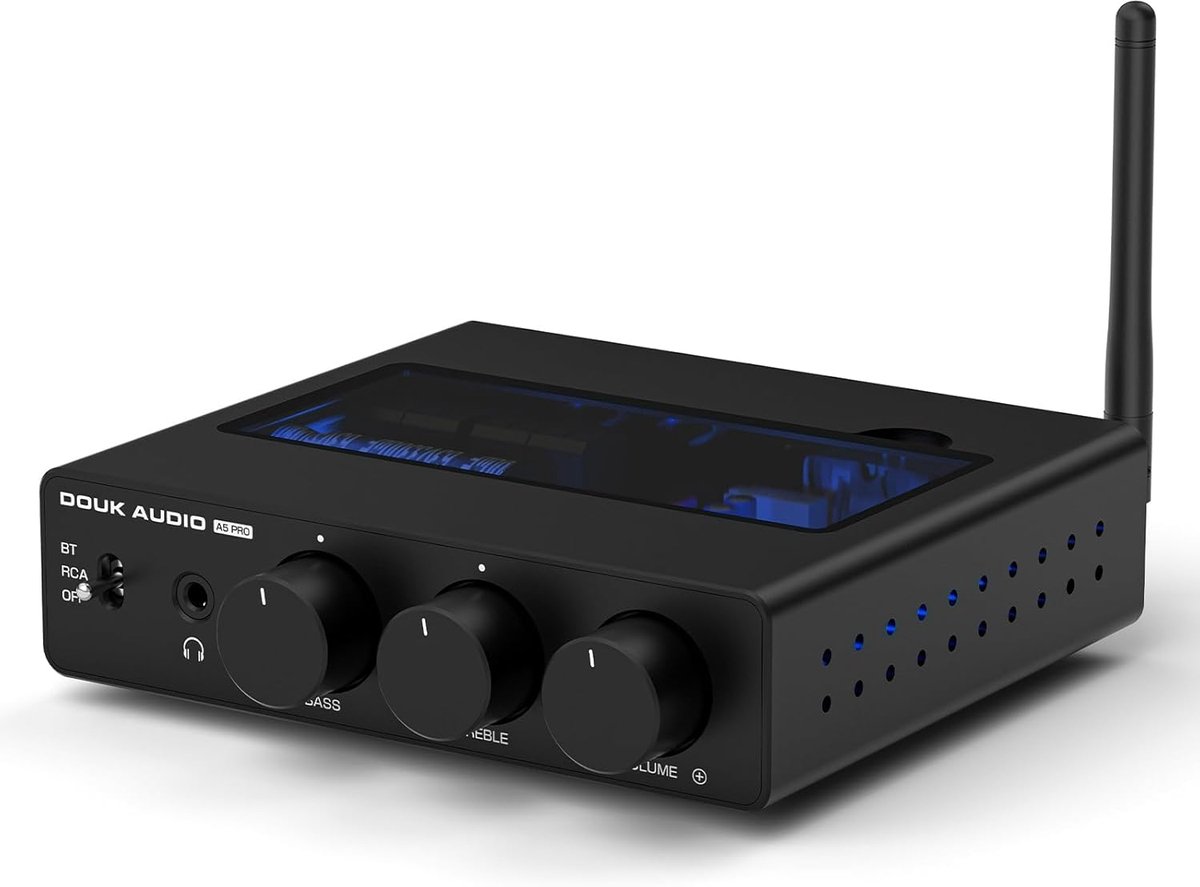 Bluetooth Versterker - Hifi Audio - Muziek Streamen - Plug-and-play Op-amps - 300W x 2 - Zwart