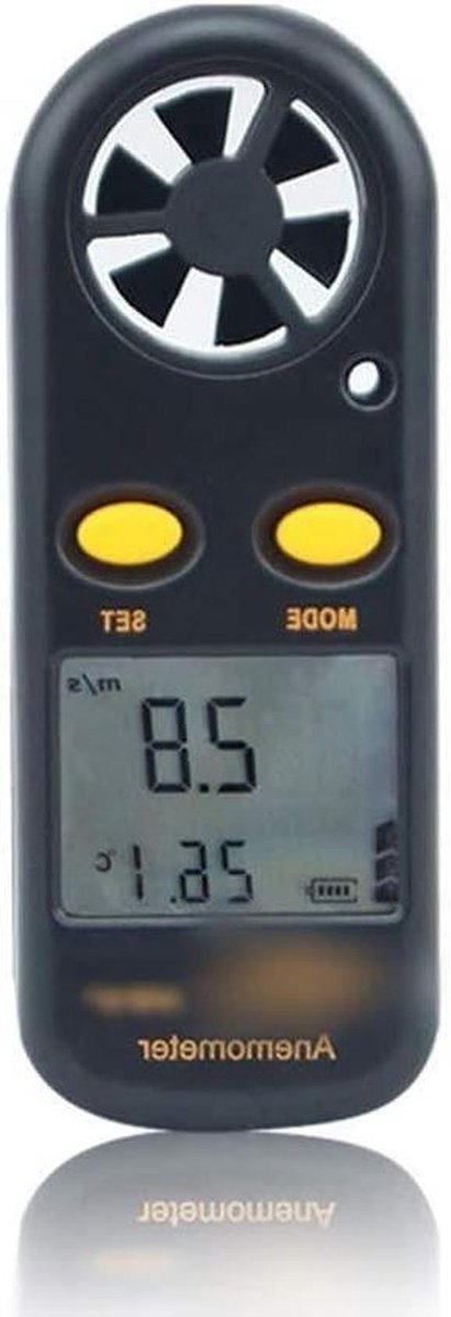 Windmeter - Luchtmeter Temperatuurmeter - Wind Snelheid Meten - Hoge Precisie - 105x40x15mm - Zwart