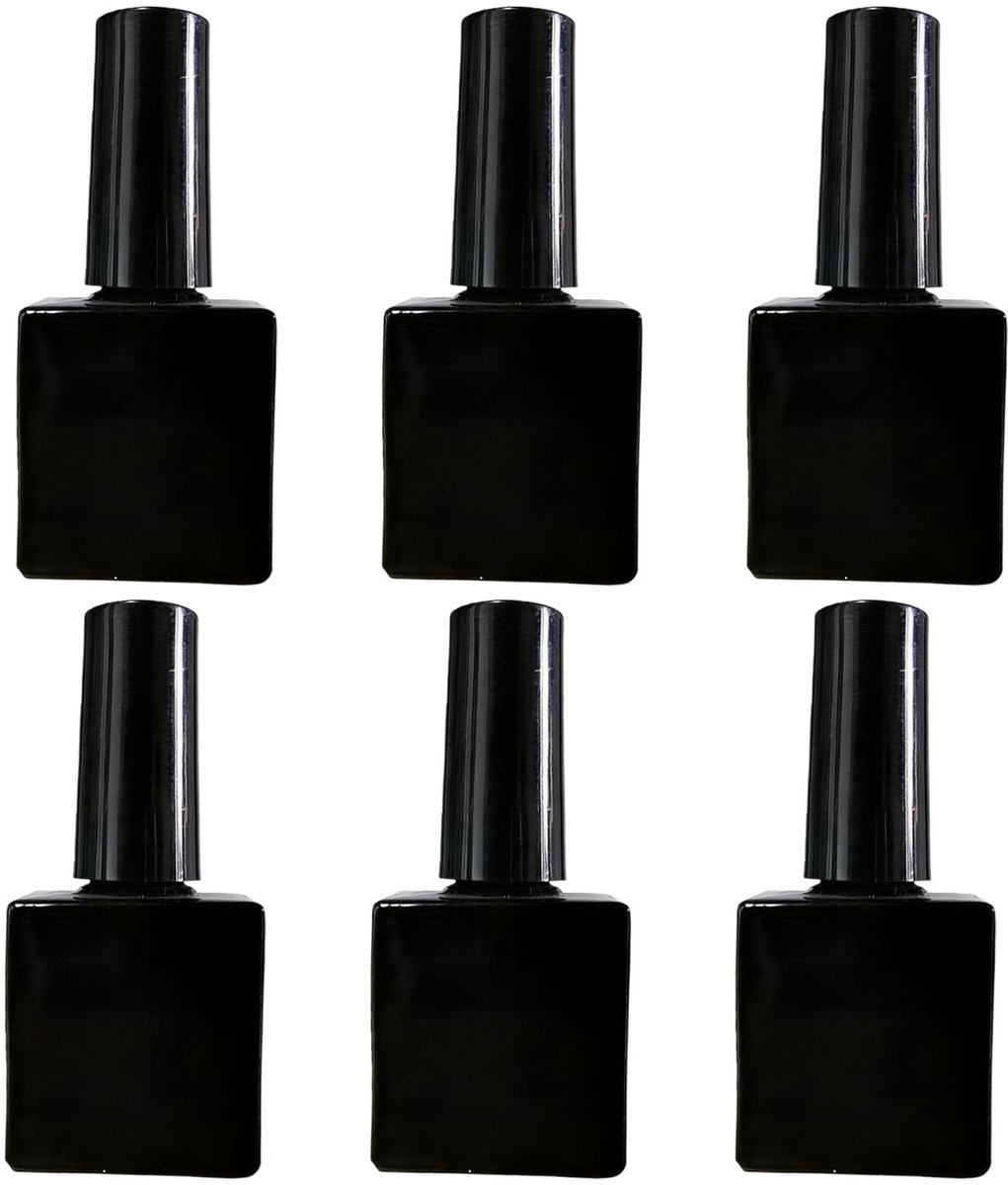 Dailygoods- Nagellakfles 10 ml - 6 Stuks - Lege Glas Flessen - Navulbare Containers - Antislip Penseel - Lekvrij Ontwerp - Nagellakcontainers