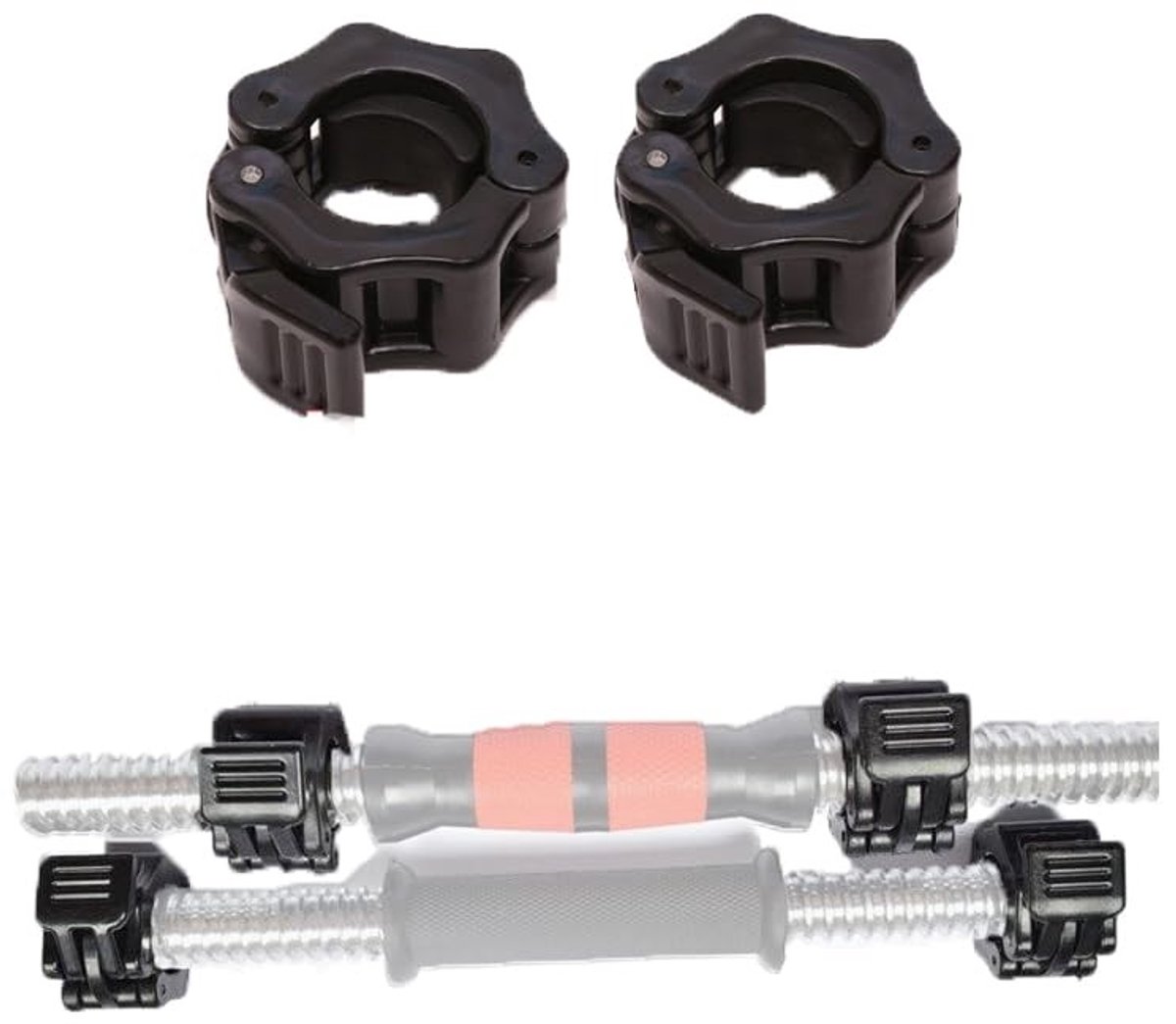 Dailygoods- Barbell Clips 4 Stuks - Vergrendeling Kraag - Quick-Release Gesp - Lichtgewicht - Duurzaam - Geschikt voor 2,5 cm Hengel - Gewichtheffen