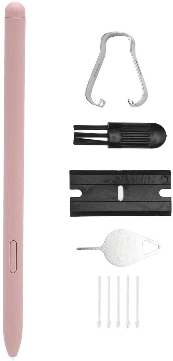 Dailygoods- Styluspen Vervanging voor Tab S6 Lite 10,4 Inch - Kunststof - 5 Reservetips - Geschikt voor SM P610/P615 - Inclusief Borstel/Pincet/Kunststof Mes - Tabletpen — afbeelding 2