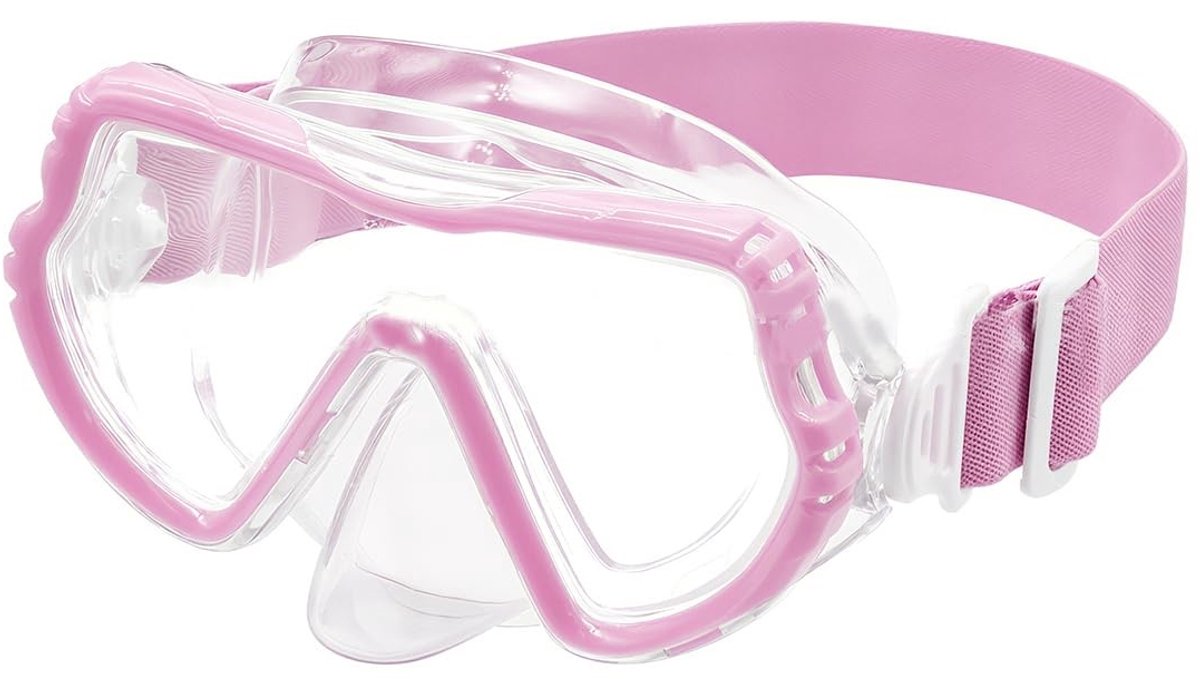 Dailygoods- Duikmasker met snorkel - Anti-condens - 180° panoramisch zicht - Geschikt voor kinderen 6-15 jaar - Lichtgewicht en duurzaam - Roze zwemmasker