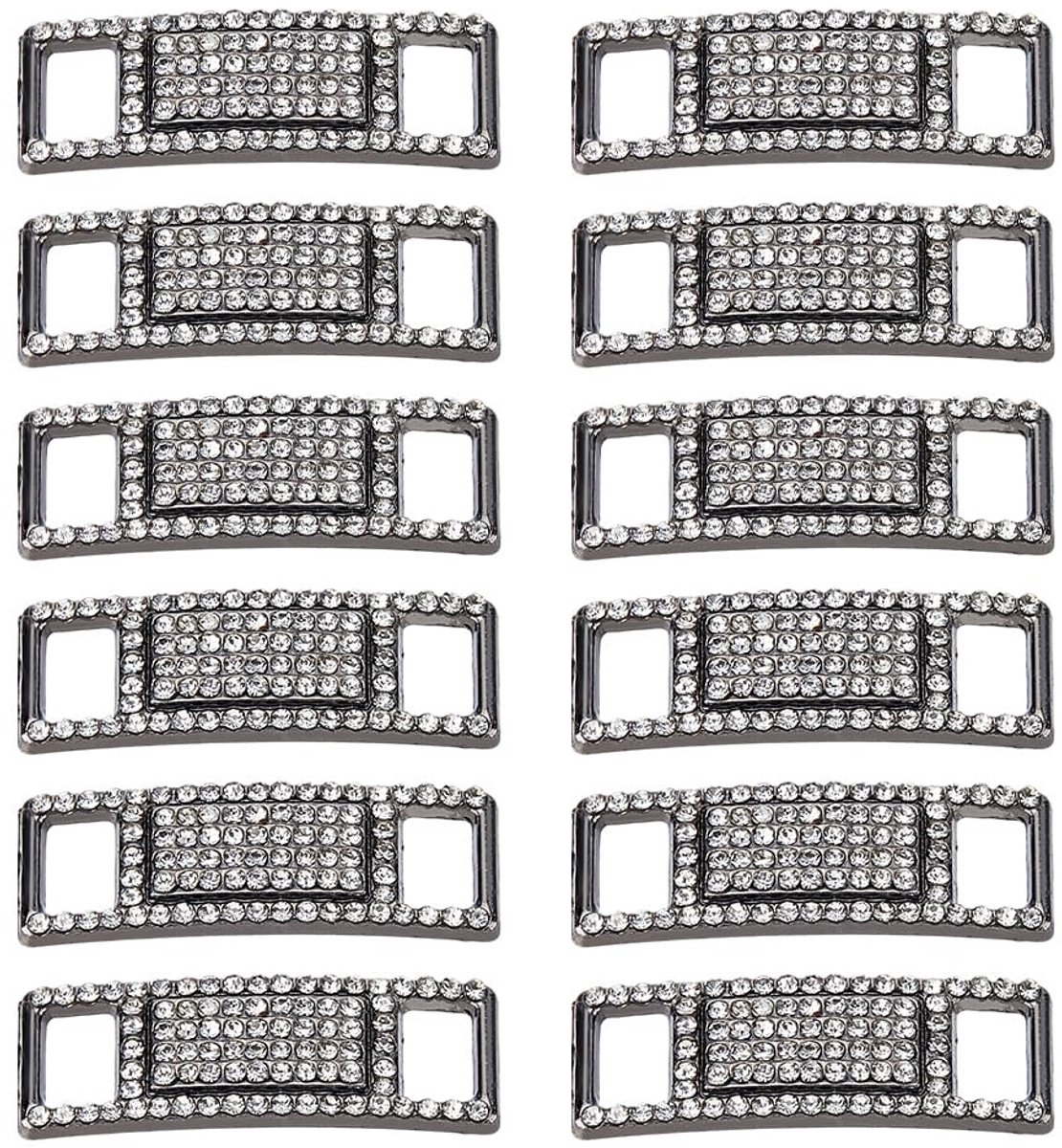 Dailygoods- Schoenveter Charms 12 Stuks - Metalen Decoraties - Steentjes/Sieraden - Voor Sneakers/Tassen - Hoogwaardige Legering - Duurzaam en Schokbestendig - Schoendecoraties