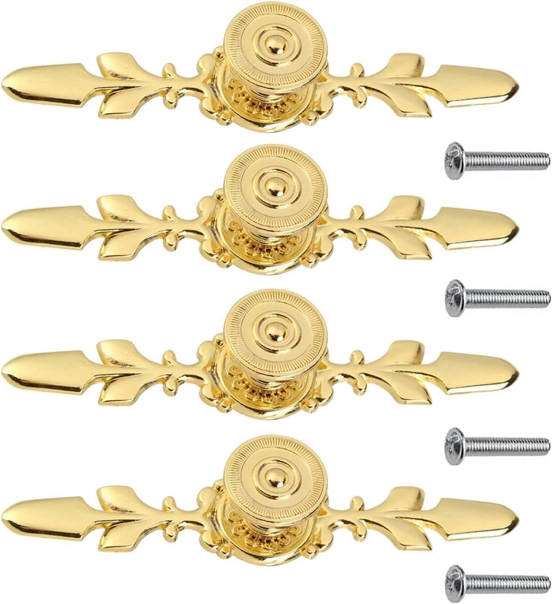 Dailygoods- Meubelhandgrepen Goud - Kastknoppen Vintage - Handgreep - Meubelknop - Kastknop - Eenvoudige installatie met schroeven