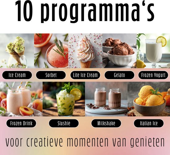 GOURMETmaxx SmoothUp Touch Ijsmachine 700 watt - ijsmachine 9 programma's + mix-in-functie - ijsmachine - slushies & ijs zelf maken - ijsmachine met led-display, 2 bekers inbegrepen van GOURMETmaxx — afbeelding 4