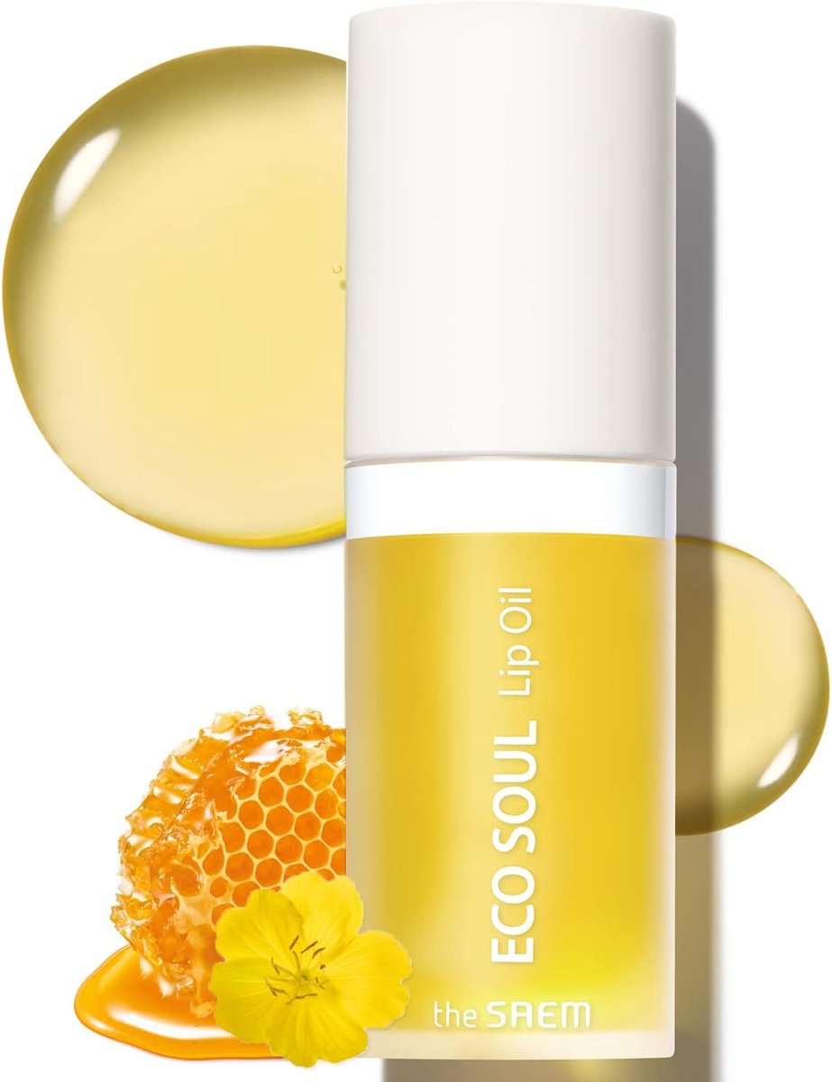The Saem Eco Soul Lip Oil Honey - 6ml - Hydraterende K Beauty Lippenolie voor Zijdezachte Glanzende Lippen - Anti Plak Formule