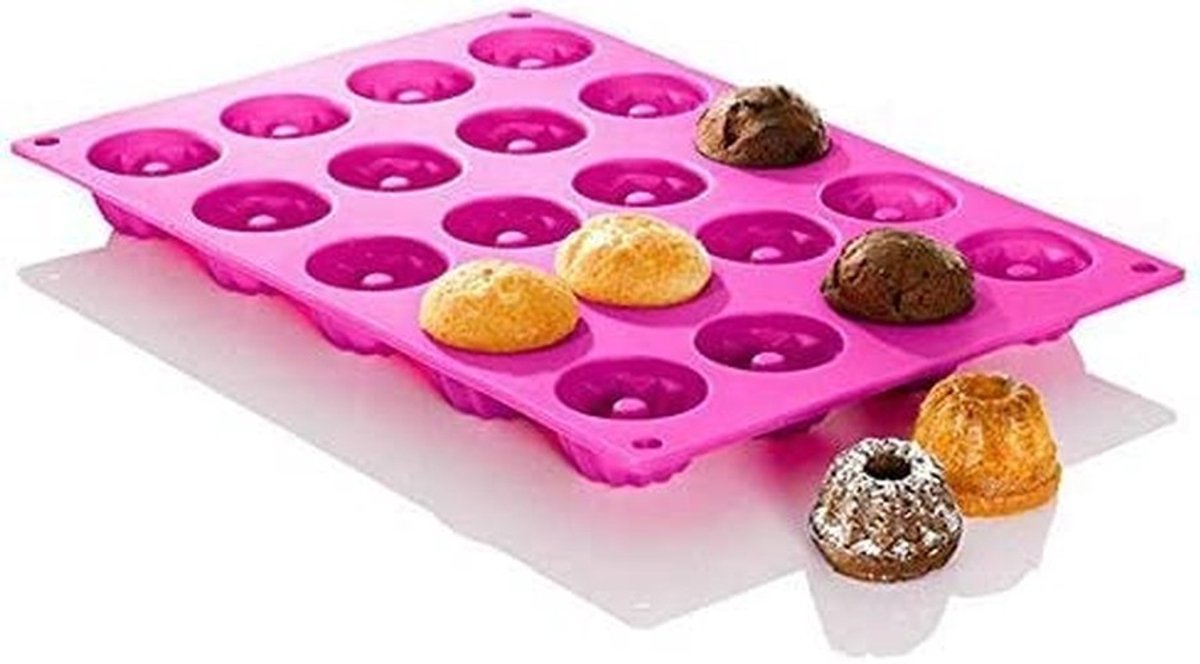 Dailygoods- Tulbandvorm - Siliconen Bakvorm - 20 Holtes - Antiaanbaklaag - Flexibel - Duurzaam - Voor Oven/Magnetron/Vriezer