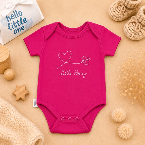 Blijeitje - Baby Cadeau Meisje - Luxe Kraamcadeau met Romper & Mutsje - Babyshower Geschenk Newborn - Hello Little One Honey Bee — afbeelding 4