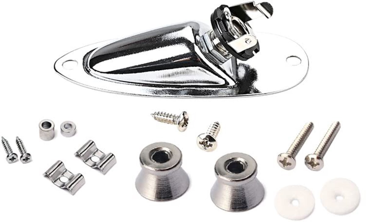 Dailygoods- Gitaarhardware Set - Gitaarbrug - Riemknop - Jack Socket Plaat - Montageschroeven - Metalen Constructie - Gitaaronderdelen