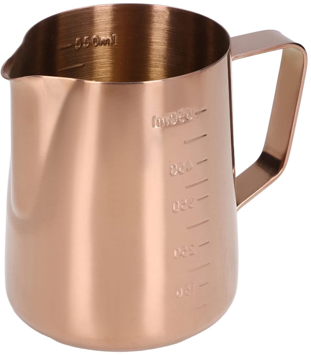 Dailygoods- Opschuimcup 550ML - Roestvrij Staal - Hittebestendig - Vaatwasmachinebestendig - Stevig Handvat - Exquise Afwerking - Melkopschuimer