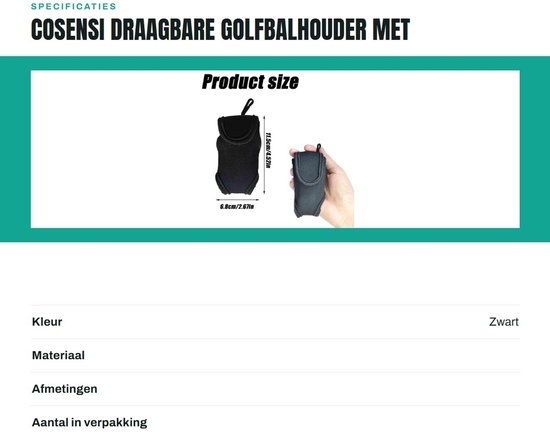 Cosensi - Draagbare Golfbalhouder met Riemclip van Cosensi — afbeelding 3