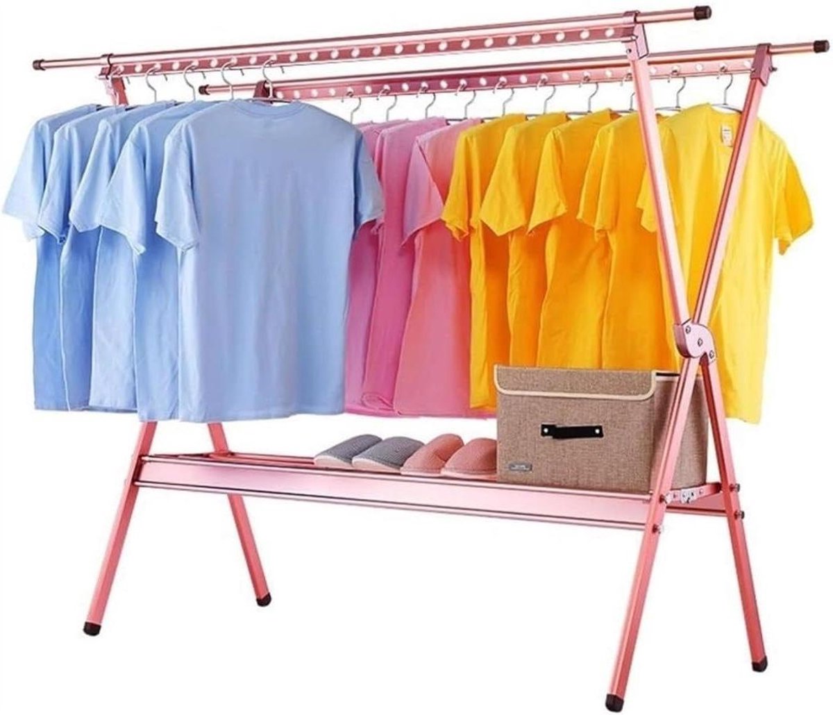 Droogrek Opvouwbaar Wasdroger Binnen Kleding Drogen Roestvrij Staal 250cm Zilver