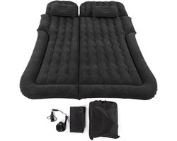 Collox Autoluchtbed - SUV kofferbakmatras - 2-in-1 multifunctioneel reisbed - Geschikt voor 2 personen - Zwart - 174 x 126 cm - Inclusief opblaasbaar kussen, 2 x hoofdsteun, opbergtas, opblaaspomp, luchtmondstuk voor drie doeleinden