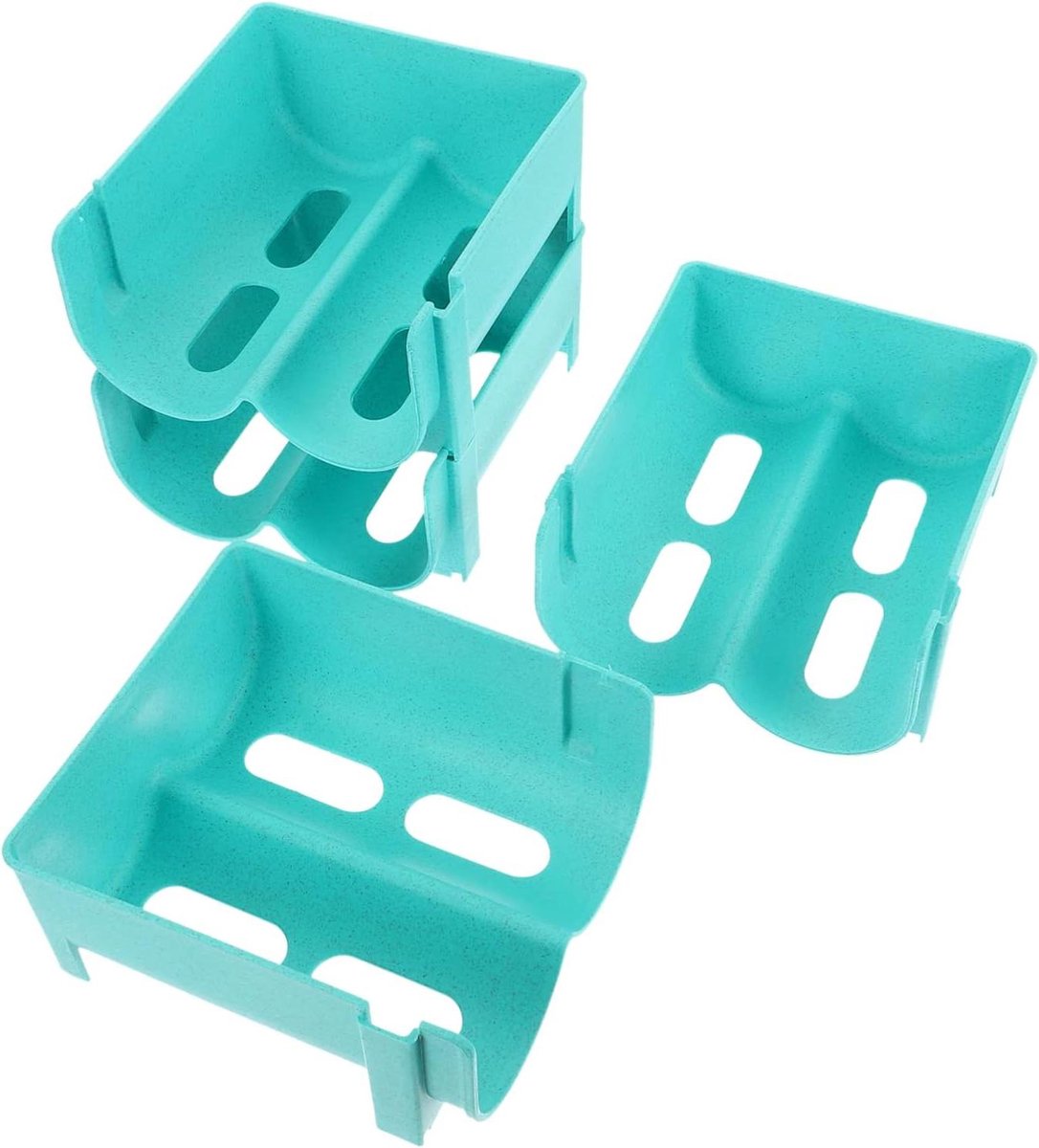 Koelkast Opbergrek - Drank Organizer - Dranken Koelen - Stapelbaar Ontwerp - 16x14.5x7.5CM - Blauw