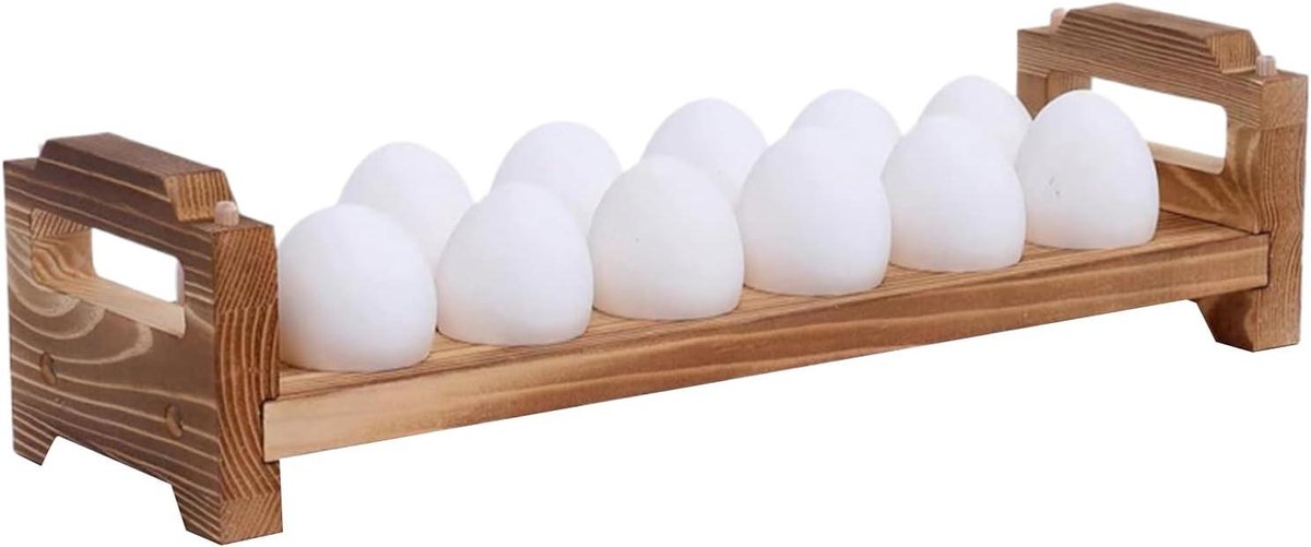 Houten Eierhouder Eierrek Keuken Eieren Bewaren Rustieke Charme 12 Eieren Houtkleur