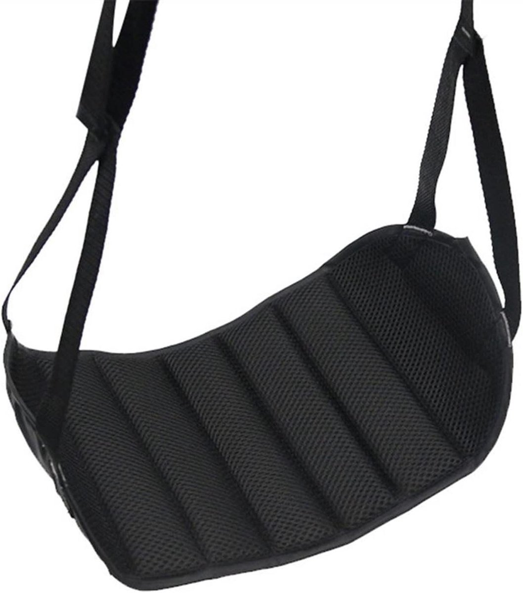 Voetensteun Hangmat - Reis Accessoire - Ontspanning Onderweg - Verstelbare Lengte - 43 x 221 cm - Zwart