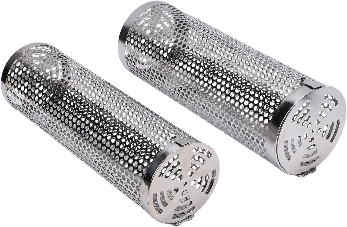 Grillmand Set - Barbecue Hulpmiddel - Buiten Koken - Gelijkmatige Warmte - 30 cm Breed - Zilver