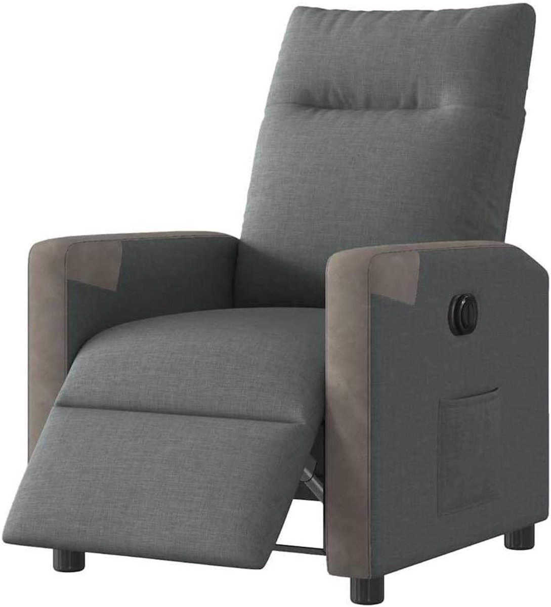 Elektrische Relaxstoel - Zitmeubel Verstelbaar - Comfortabel Ontspannen - Met Zijvak - 69 x 100 cm - Donkergrijs