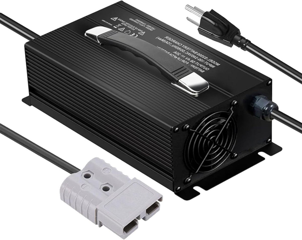 Acculader - Batterijlader - Voertuigen Opladen - 1200W Hoog Vermogen - 50A Anderson - Zwart