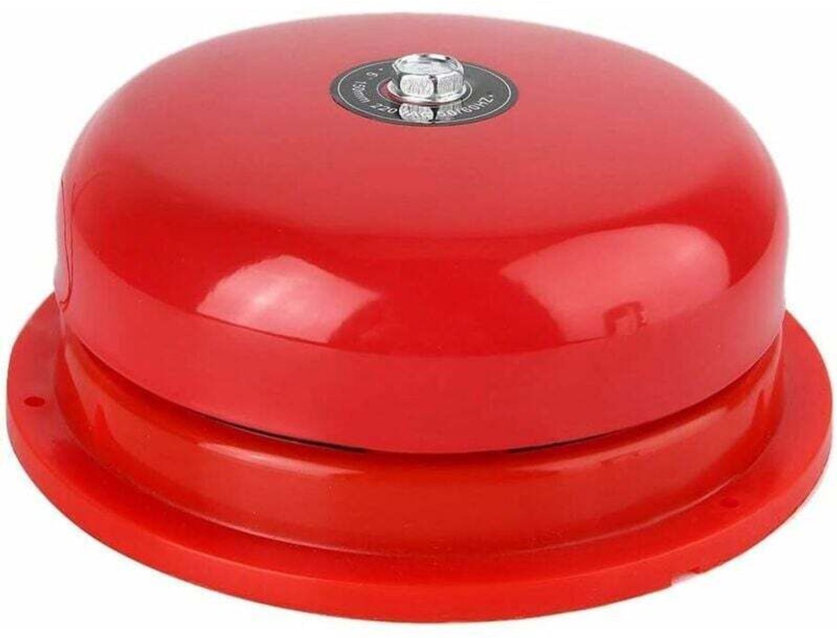 Elektrische bel van roestvrij staal met een geluidssterkte van 100 dB, 6 inch (15 cm) interne slag, geschikt voor brandalarmen, noodevacuatie, school- en treinstationalarmen (24V).