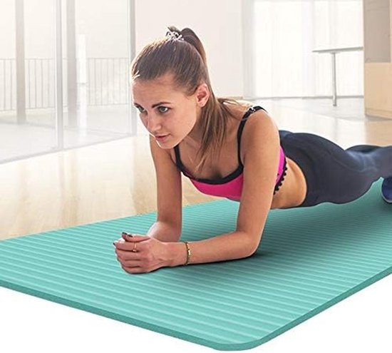 Yogamat - Fitness Pad - Thuis Oefenen - Extra Dik - 185x80cm - Zwart van Yogamat — afbeelding 2