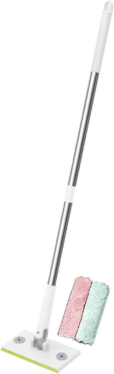 Vloerdweil - Platte dweil - Vloeren reinigen - Handsfree reiniging - 86 cm - Wit