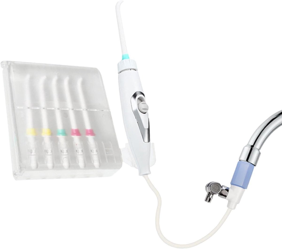 Water Flosser - Monddouche - Tanden Reinigen - Niet Elektrisch - 6 Nozzles - Wit