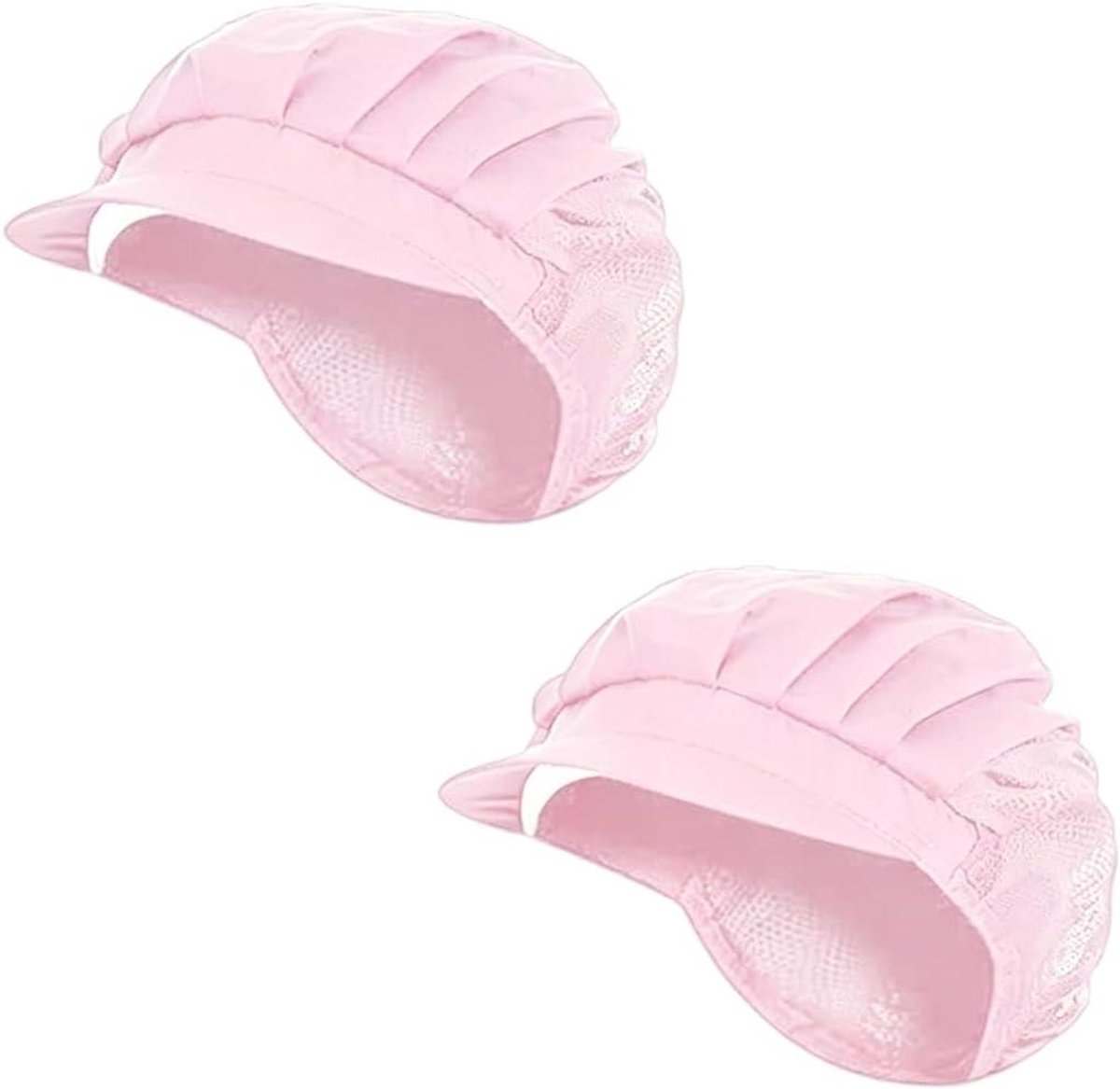 Koksmutsen set - Koks hoeden - Hygiënisch werken - Ademend mesh ontwerp - 2 stuks - Roze