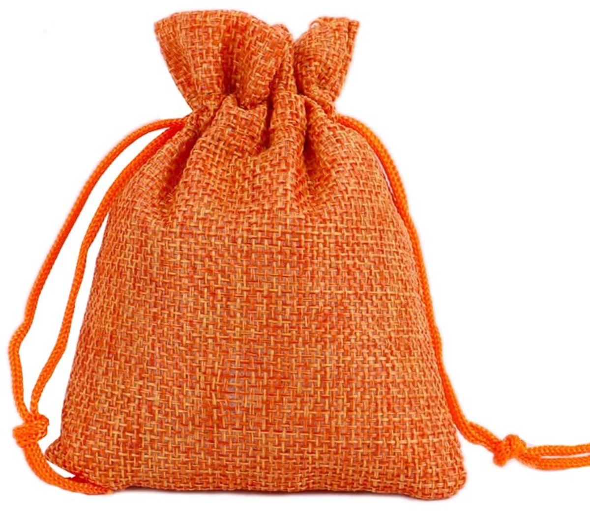 Dailygoods - Dailygoody - Jute cadeauzakjes - Sieradenzakjes - Duurzaam en herbruikbaar - Oranje - Trekkoord zakjes - Perfect voor feestjes en bruiloften