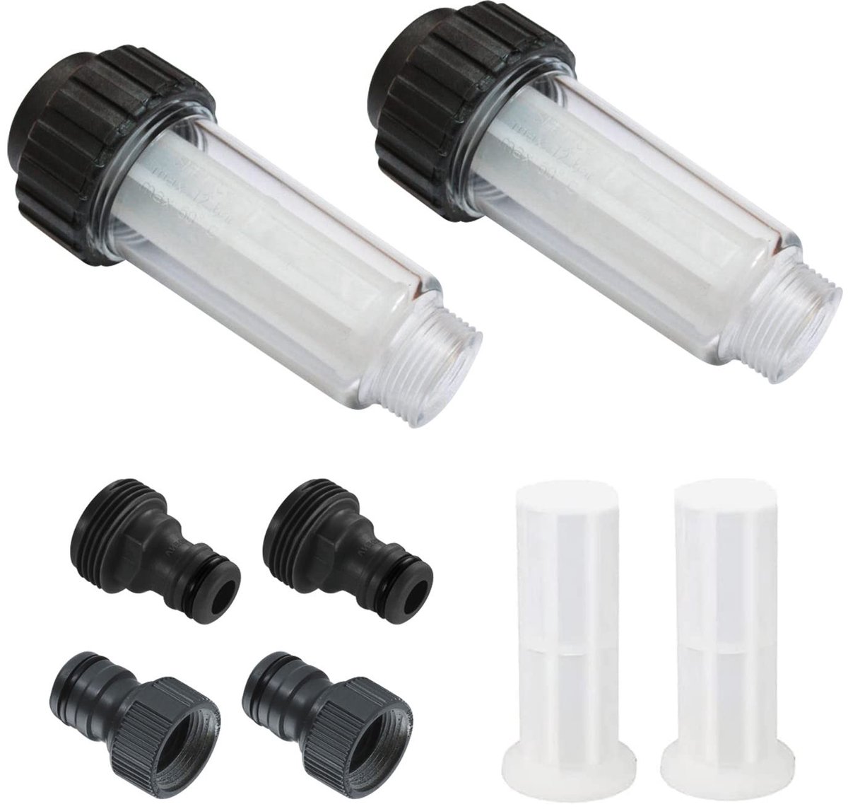 Dailygoods - Dailygoody - Waterfilter Tuinslang - Voorfilter Water - Met 4 Filterpatronen - 3/4 Inch - Voor Hogedrukreiniger - Geschikt voor Tuinberegening