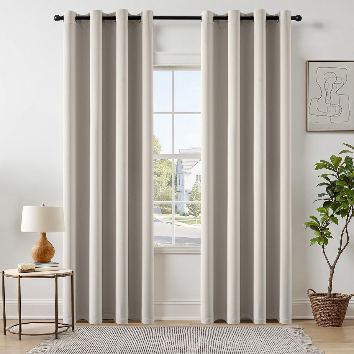 Dailygoods - Set van 2 Verduisteringsgordijnen met Oogjes voor Slaapkamer en Woonkamer