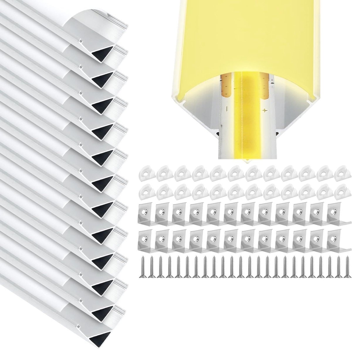 Dailygoods - Innovra - Dailygoods - Aluminium Hoekprofiel voor LED Strips met Diffuser