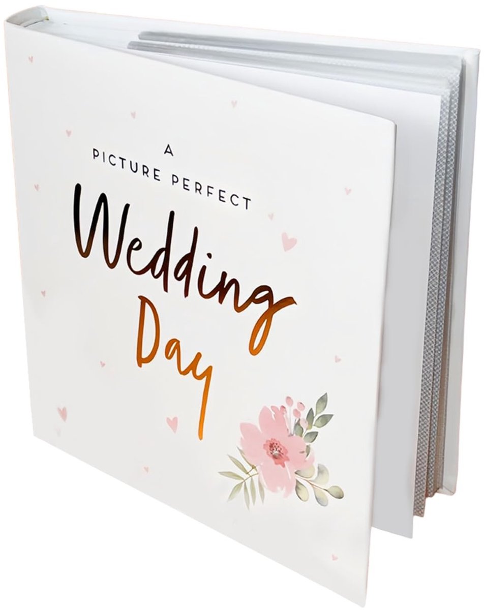 Dailygoods - Cosensi - Dailygoody - Newborn Photo Album - Herinneringen vastleggen - 140 Foto Compartimenten - Wit met Roze Accenten - Perfect voor Baby's - Voor Ouders en F