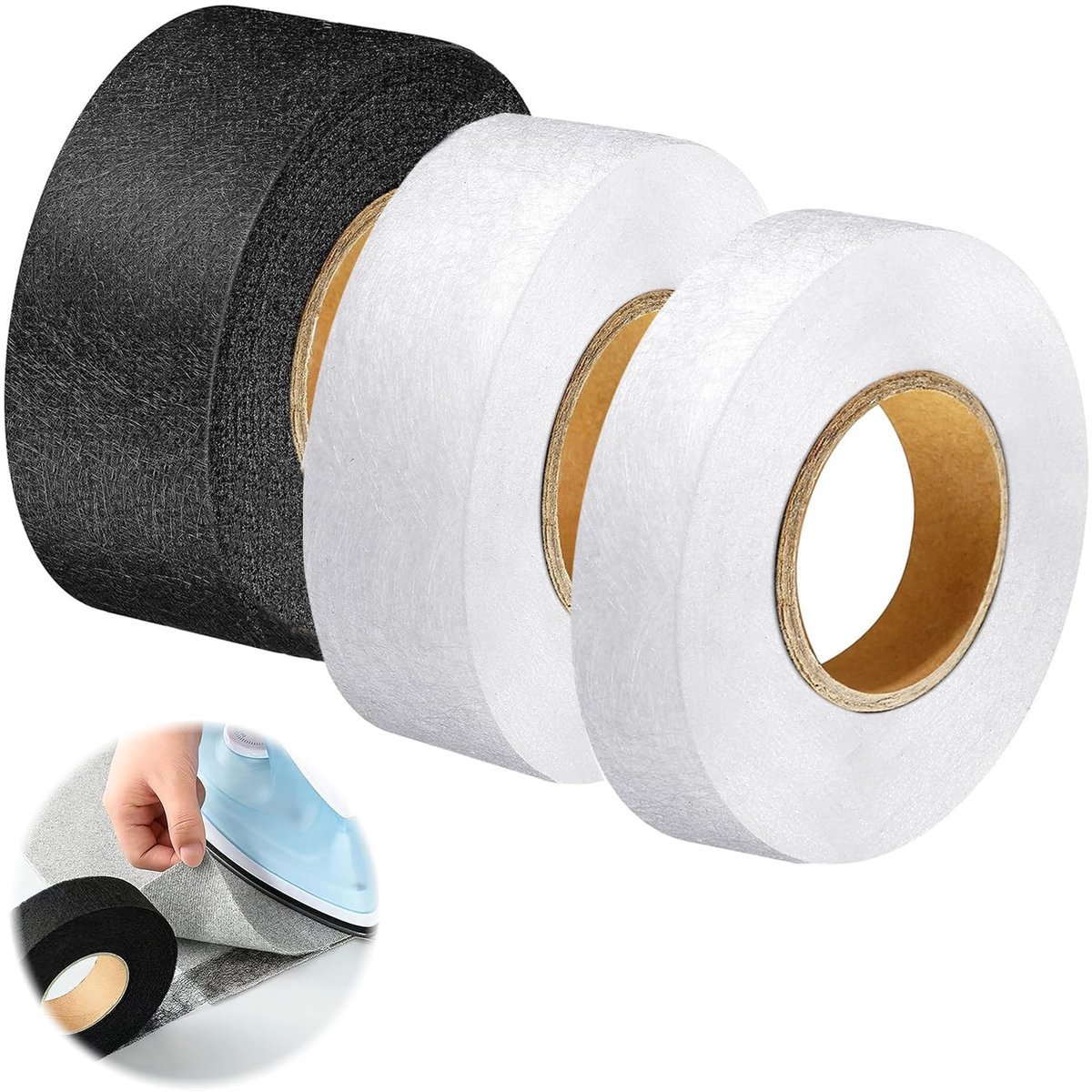 Dailygoods - QCTrial - Dailygoods - Cosensi - Dailygoody - Hem Tape - Strijkband - Sterk en duurzaam - 3 Stuks - Naadtoepassing - Ideaal voor gordijnen en stoffen