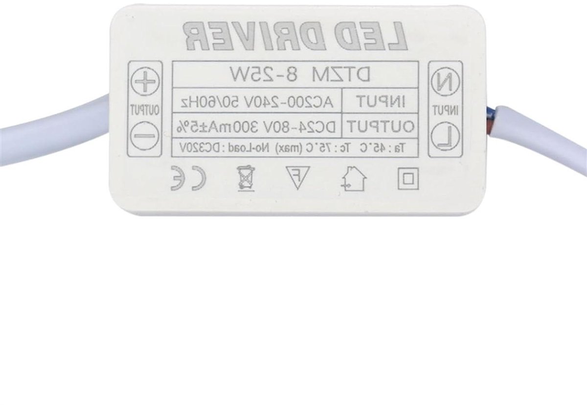 LED Driver - Licht Transformator - Verlichting Aanpassen - Constante Stroom - 300mA - Wit
