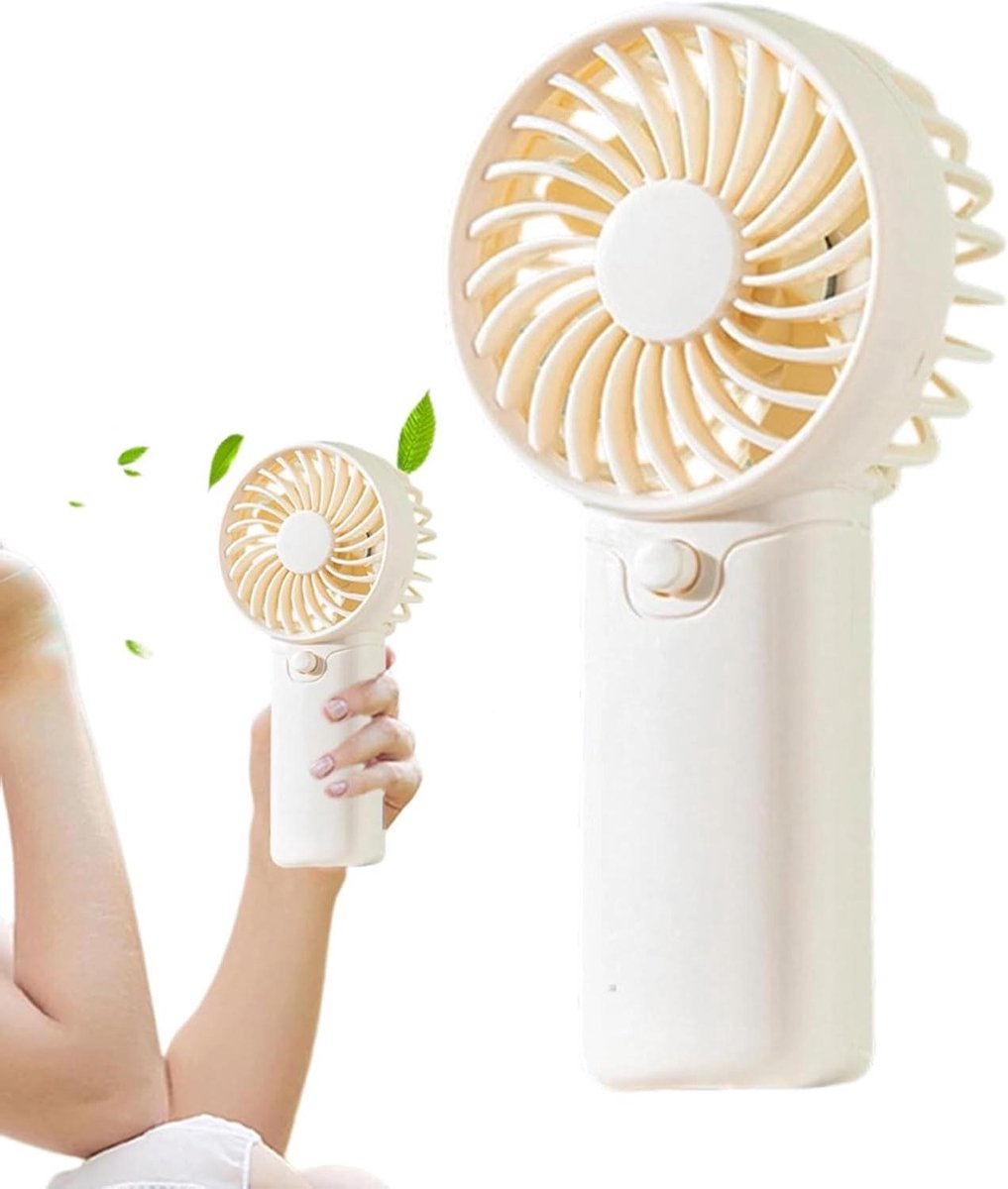 Handventilator - Persoonlijke Koeler - Buiten Koelen - Stil en Krachtig - Compact Formaat - Wit