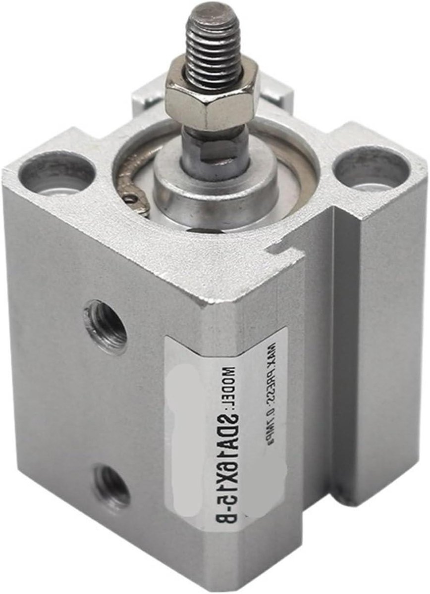 Luchtcilinder Dubbelwerkend - Compacte Cilinder - Industriële Automatisering - Boring 100mm - Slag 5-100mm - Zilverkleurig