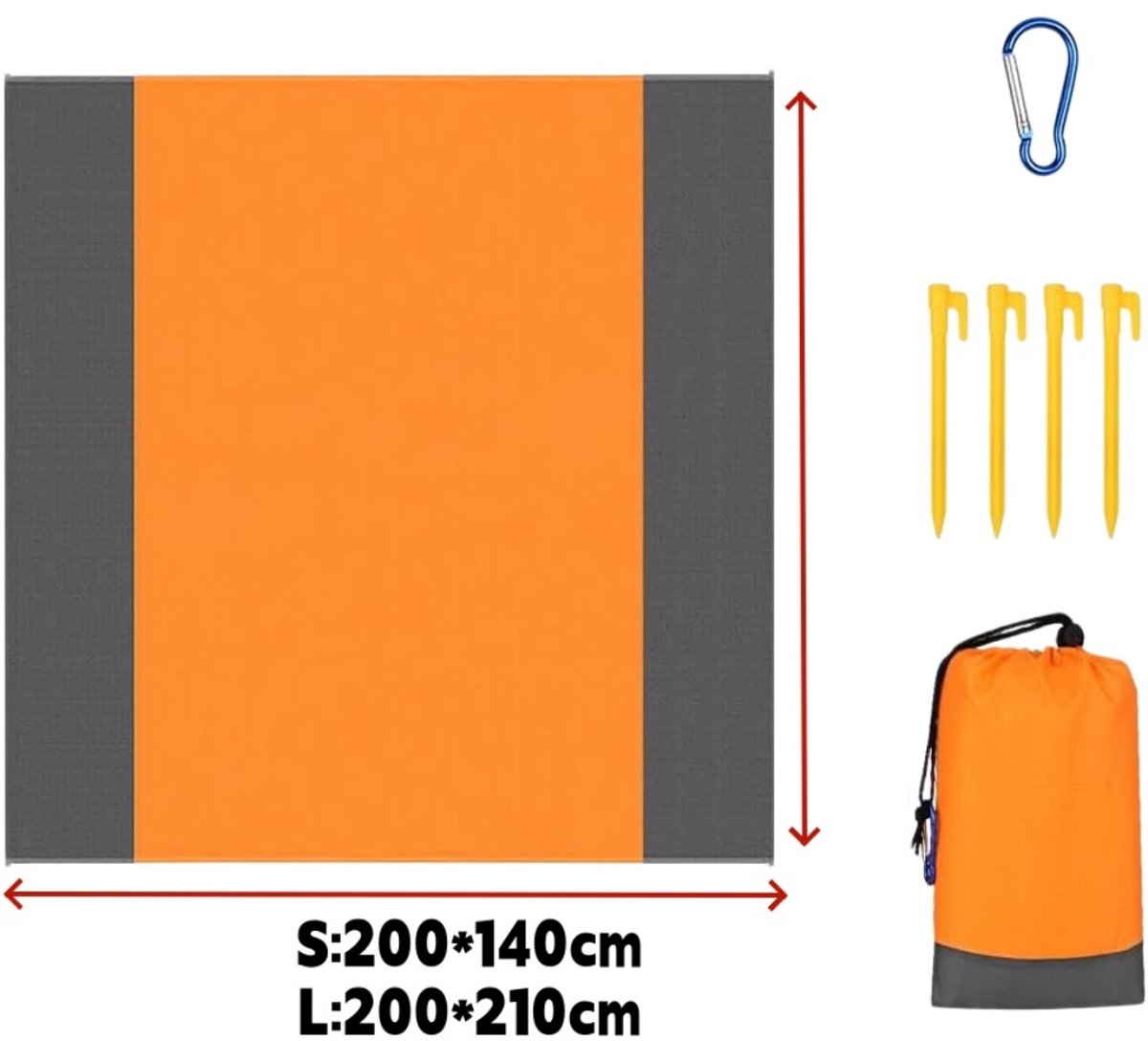 Outdoor Reisdeken — Zandbestendige Strandmat — Waterdicht & Opvouwbaar — Lichtgewicht & Draagbaar — Picknickmat — Grondzeil – Ideaal voor Strand, Kamperen, Reizen en Wandelen — 140*200cm — cadeau in Sport & Outdoor - foto 5