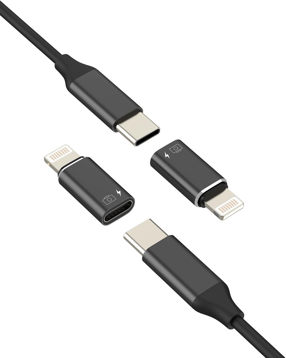 Dailygoods - OTG-Audio-Adapter USB-C naar Lightning (2 stuks)